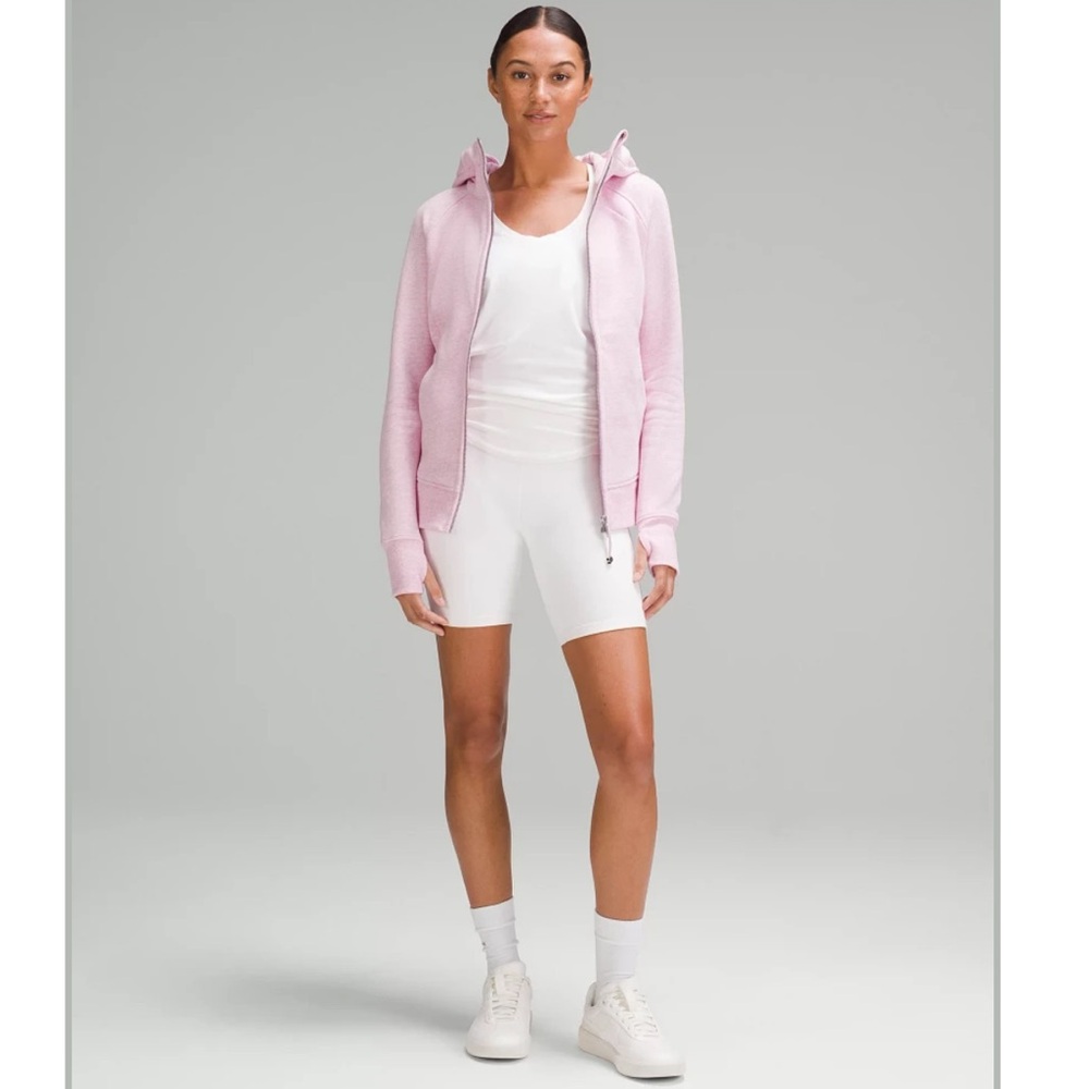 NWT Lululemon Scuba Full zip Hoodie in Heathered Vita Pink size 12 - Picture 2 of 8